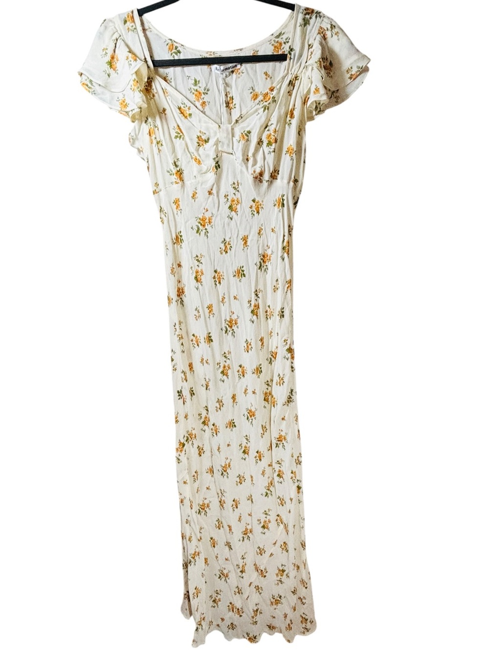 NWT Reformation Lisola Maxi Floral Dress in Sz S Nicola Cream - Picture 4 of 16